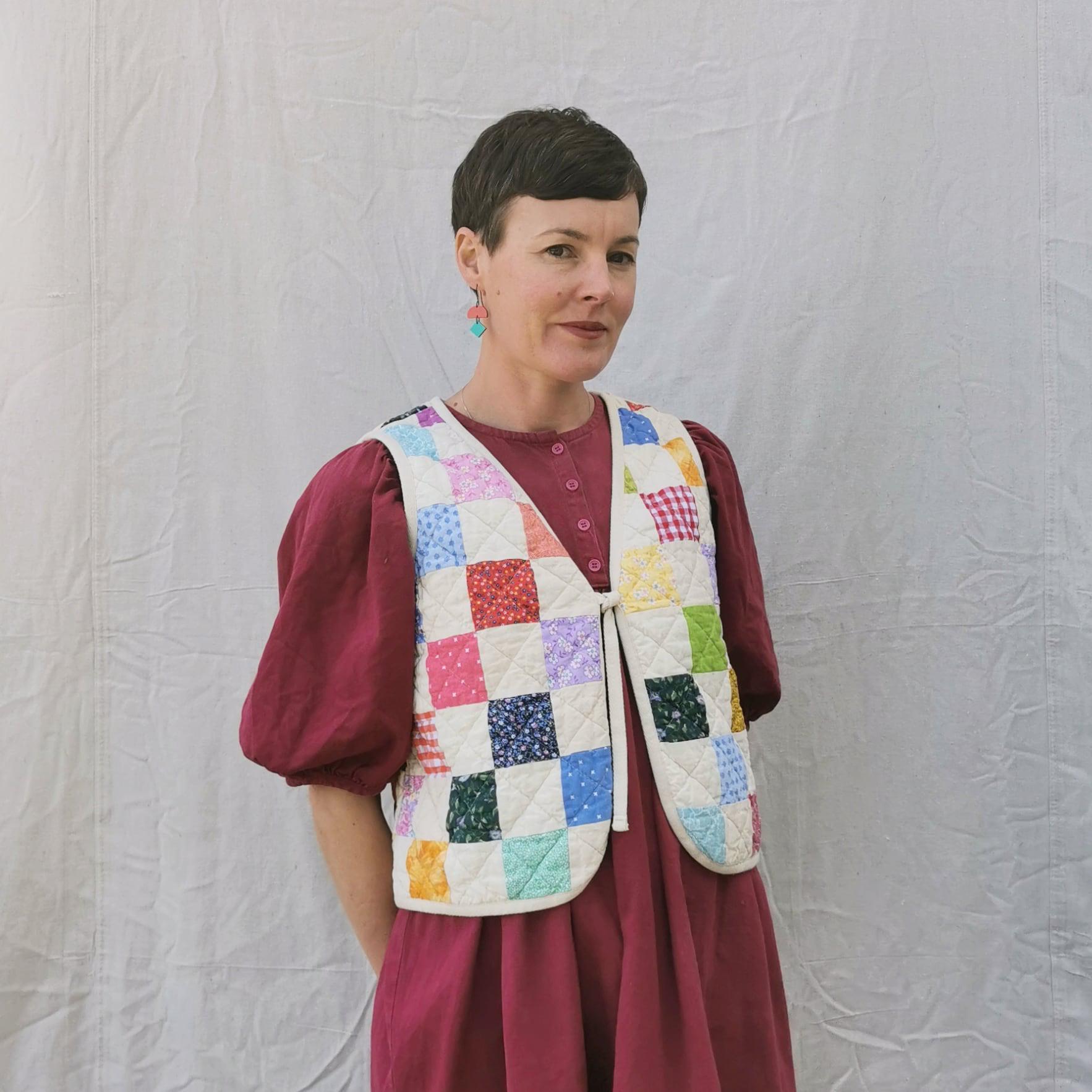 Size M - QUILTED VEST - Patchwork - Ready to Ship - Etsy