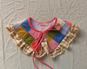 QUILTED COLLAR - Patchwork - Reversible - ready to ship