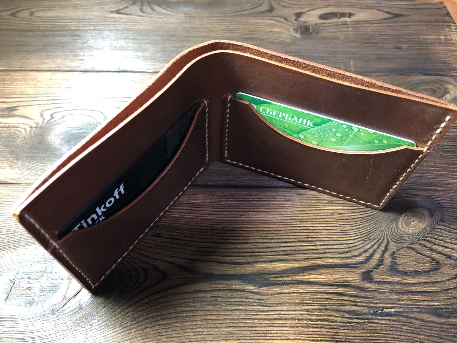 Genuine leather wallet handmade wallet crazy horse leather. Etsy