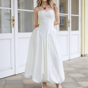 Taffeta Strapless Maxi Dress: Sweetheart Bubble Gown - Handmade