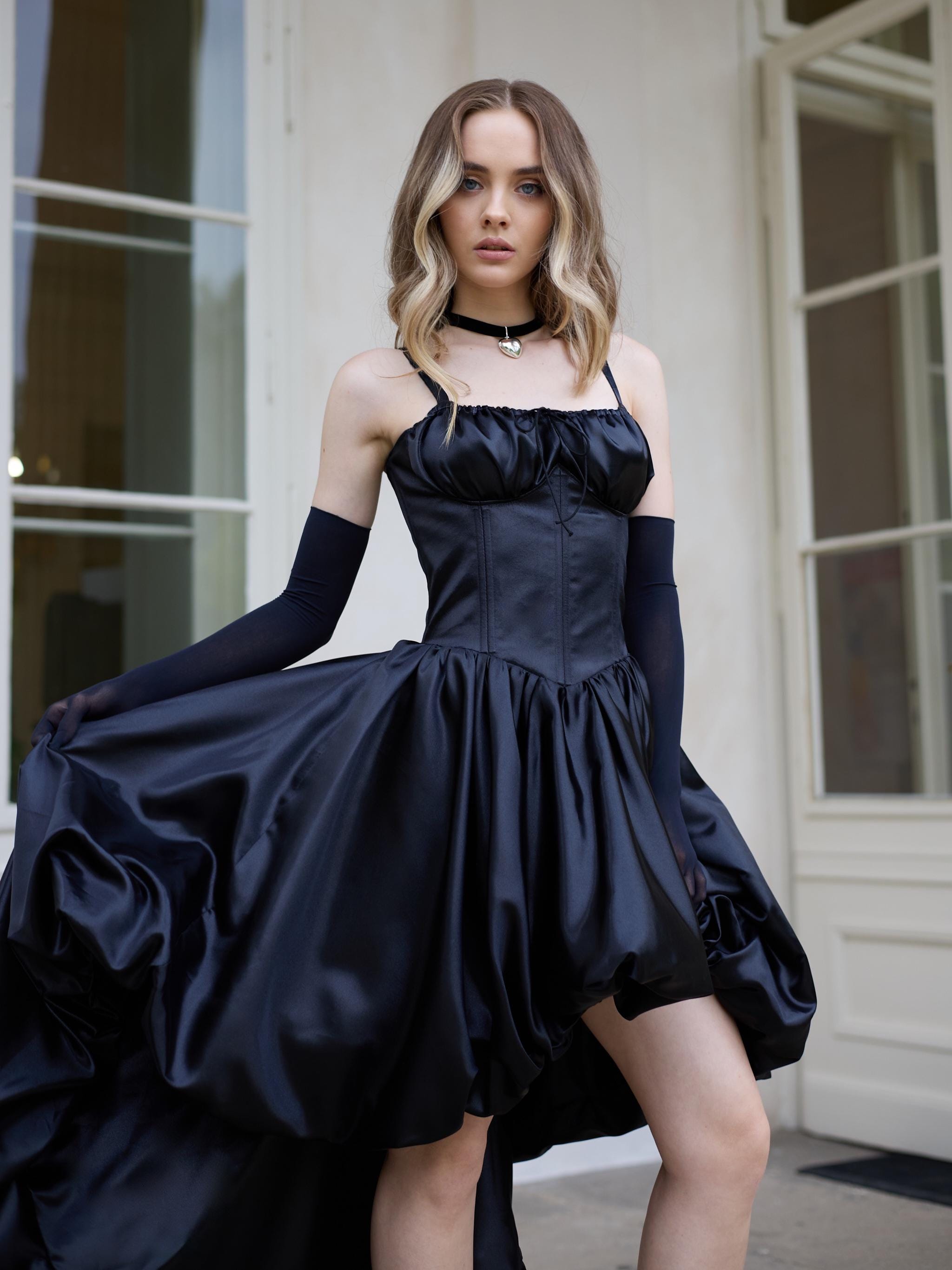black prom dress with corset Sheath Lace Strapless Black Corset Long Prom Dress with Slit PSK605 US16 / Sky Blue