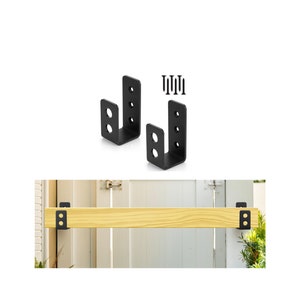 Door Barricade Brackets (2 pcs) for 2x4 Lumber-Drop Open Bar Holder, Door Jammer, Shed Door, Door Reinforcement, Door Barricade