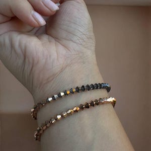 Swarovski Gold Crystal bracelet,Swarovski Stretch Bracelet,Handmade jewelry,Womens jewerly,Birthday gift,Minimalist jewelry,Crystal jewelry
