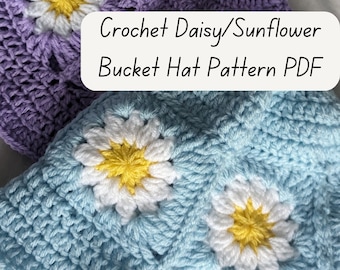 Daisy/Sunflower Bucket Hat Crochet PATTERN
