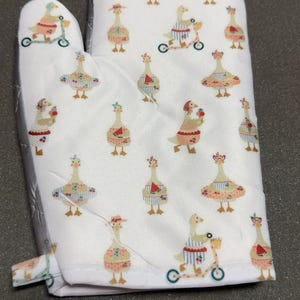 Guante de horno con diseño de ganso divertido / Guante de cocina estilo granja / Decoración de cocina con diseño de ganso / Agarrador de ollas resistente al calor / Regalo para amantes de los gansos