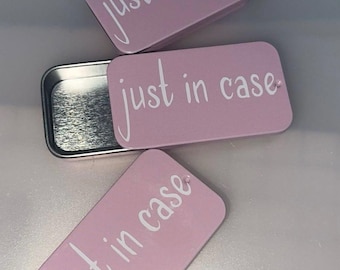 Mini Metal Tin | Emotional Support Tin | Just In Case Tin | Cute Storage Tin | Small Sliding Lid Tin | Gift Idea | Bow Tin