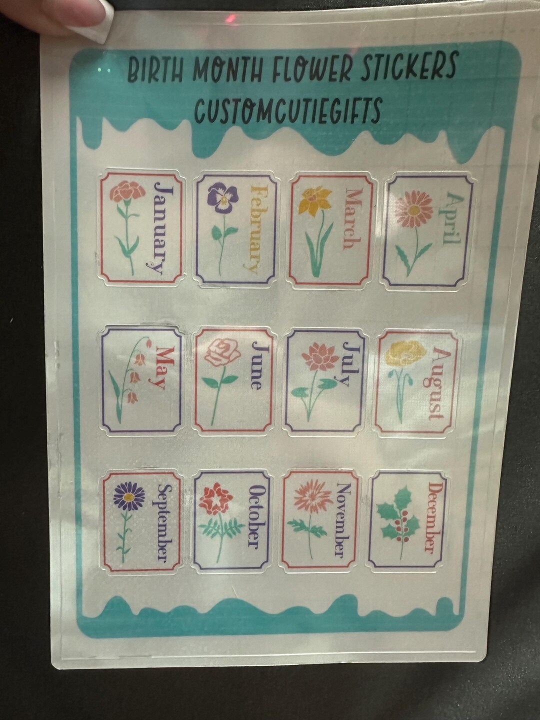 Birth Month Flower Sticker Sheet | 12 Piece Floral Stickers, Waterproof ...