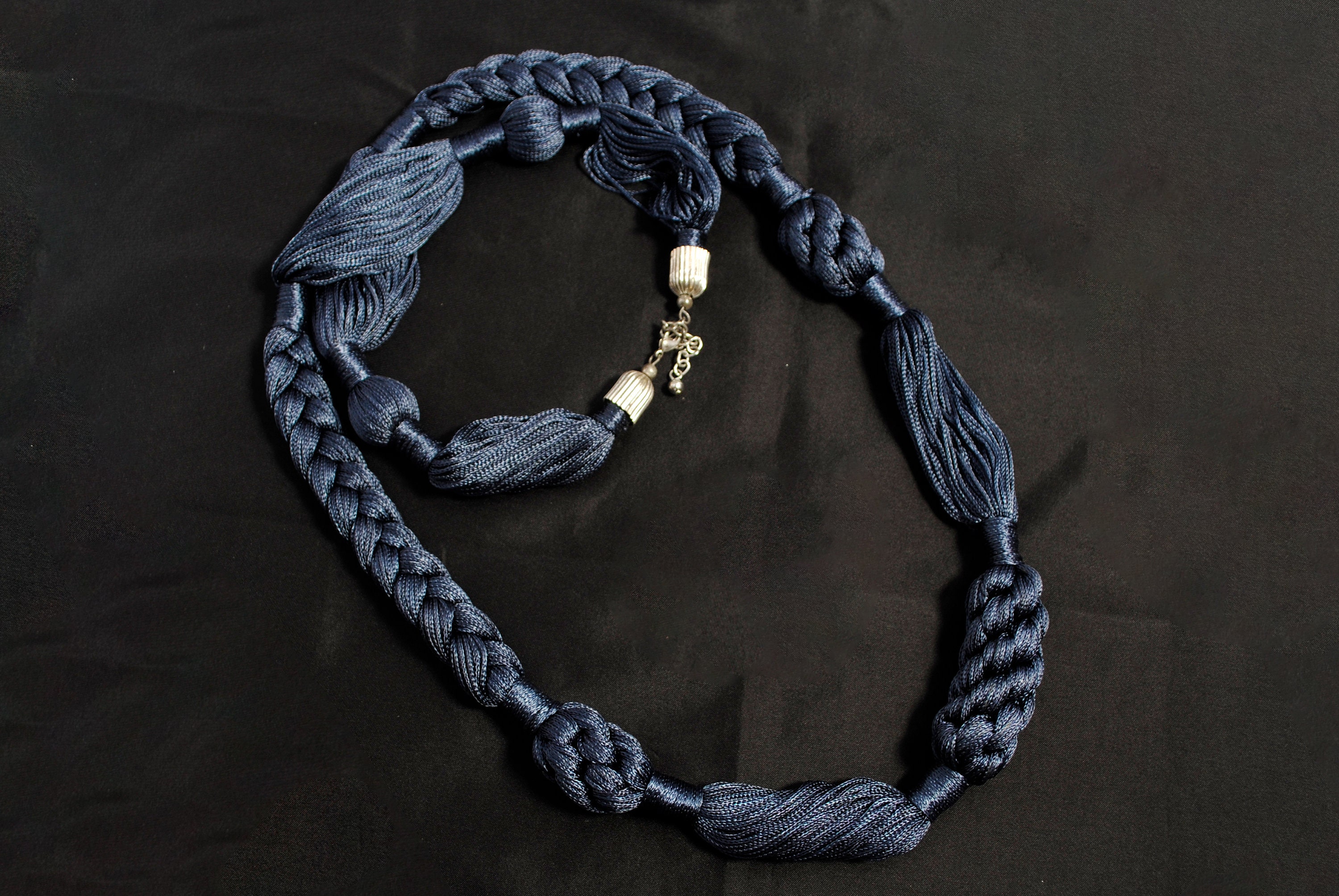 Handcrafted Satin Thread Opera Necklace: Braided Knotted Design - Etsy