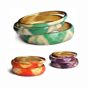 Pure Hands Gradient Glow Collection Stylish-set of 3 Bangle-Bracelets, Perfect Gift for Women & Girls , BOHO Jewelry, Brass Bangles