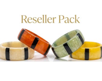 Reseller Pack Of 4 - Handmade Resin Bangles – Colorful Striped Stackable Bracelets