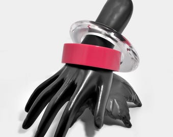Handcrafted Acrylic Resin Bangles: Geometric Stacking Bracelets