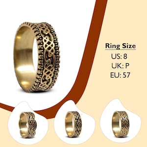 Handmade Celtic Knot Brass Rings | Lost Wax Cast Brass Rings | Symbolic Unisex Wedding Band Rings | Pure Hands Studio Artisan Jewelry