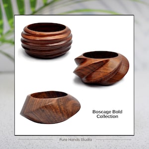 Hand-Carved Sissoo Wood Bangle: Bold Statement Jewelry