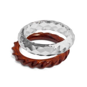 Handmade Acrylic & Sissoo Wood Bangles: Modern Rustic Jewelry