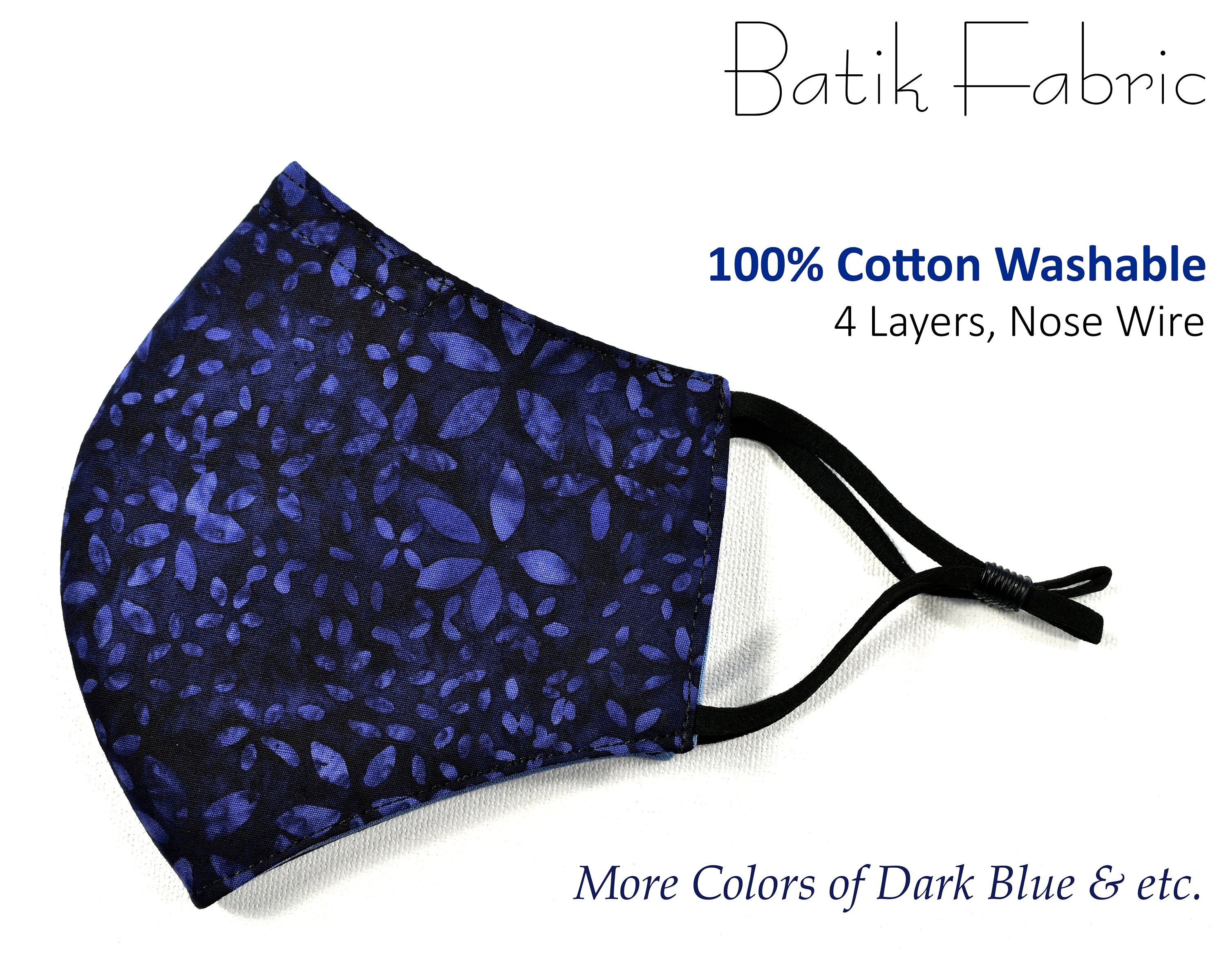 Batik 100% Cotton 2 to 4 Layers or 3 Layers of Filter Pocket Hand Dye…