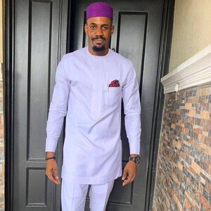 Traditional African Mens Wedding Suit - Groom  Groomsmen Senator Suit - Mens African Clothing