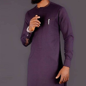 Kaftan African Mens Shirt - Family African Wear - Black Dashiki Mens Shirt