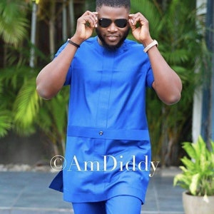 Stylish African Mens Kaftan Shirt  Black Dashiki Down Shirt  Family African Wear  Authentic African Clothing