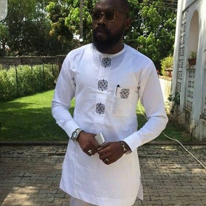 Mens Afrikaanse trouwpak traditionele bruidegom en bruidsjonkers kleding senator pak