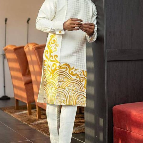 Traditional African Wedding Suit for Men - Groom and Groomsmen Senator Attire