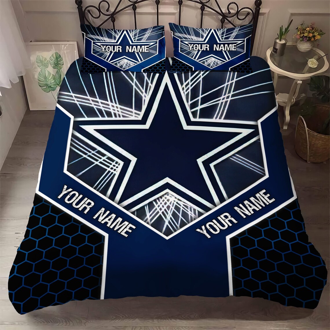 Dallas Cowboys Bedding Set Custom Name Dallas Cowboys Duvet Etsy
