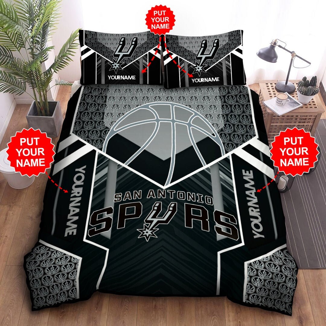 San Antonio Spurs Bedding Set Custom Name San Antonio Spurs Etsy