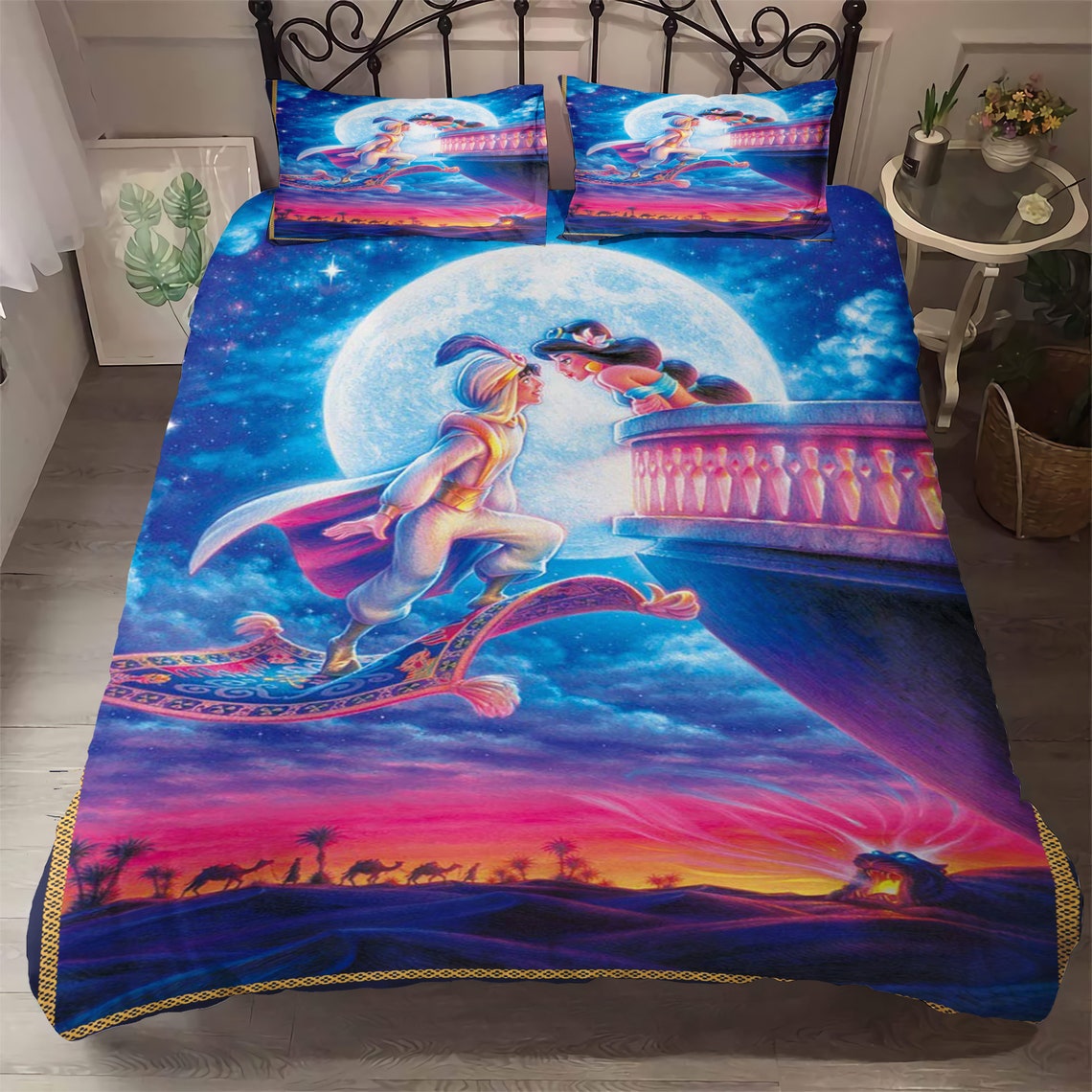 Aladdin Disney Bedding Set Jasmine Disney Princess Duvet Etsy