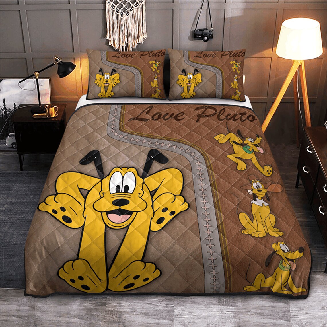 Disney Pluto Bedding Set Disney Pluto Duvet Cover Disney Etsy