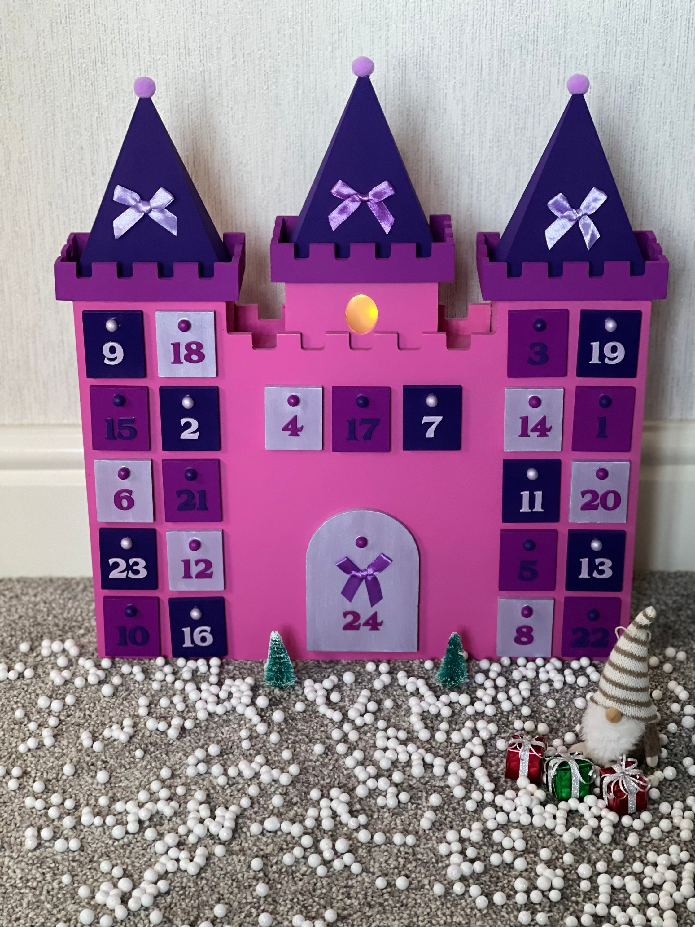 Wooden Advent Castle With Light up Window/countdown to Christmas - Etsy