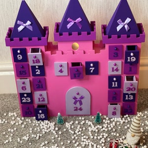 Wooden Advent Castle with Light up Window/Countdown to Christmas
