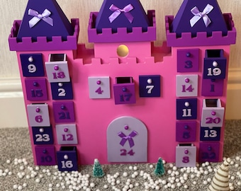 Wooden Advent Castle with Light up Window/Countdown to Christmas