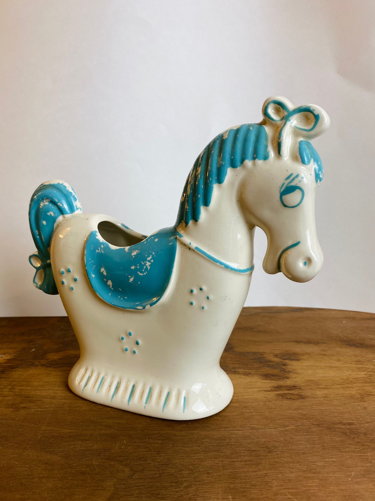 Adorable Painted Ceramic Horse Vase From the 1940s. Etsy
