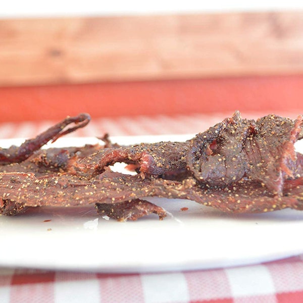 Halal Beef Jerky by Smoked n Chopped - Spicy Peppered Flavor 4 Ounce (Spicy 4 Ounce)