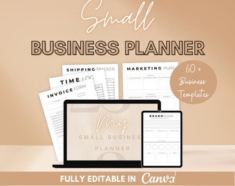 Planificador digital de pequeñas empresas / Plan de negocios imprimible / Plantilla de plan de negocios / Rastreadores sin fecha, Marketing, Redes Sociales, Finanzas