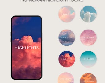 8 historias destacadas de Instagram / portadas de historias destacadas / íconos de historias de Instagram / íconos minimalistas / historias destacadas estéticas de IG / plantilla editable