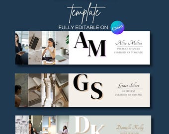 3 plantillas de banners de LinkedIn / Banners minimalistas de LinkedIn / Plantillas profesionales / Plantillas de LinkedIn / Plantilla editable de LinkedIn