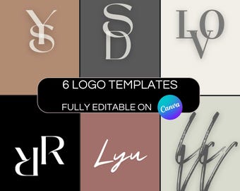 Plantilla de logotipo editable / Logotipo profesional / Logotipo DIY / Logotipo minimalista / Logotipo estético de IG / Edición negra