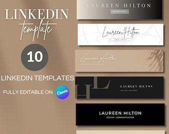 10 plantillas de banners de LinkedIn / Banners minimalistas de LinkedIn / LinkedIn profesional / Plantillas de LinkedIn / Plantillas de LinkedIn editables