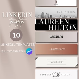 10 LinkedIn-bannersjablonen | Minimalistische LinkedIn-banners | Professioneel LinkedIn | LinkedIn-sjablonen | Bewerkbare LinkedIn-sjabloon afbeelding 1