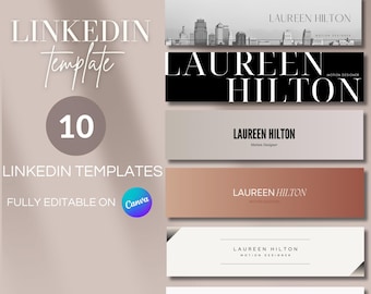 10 LinkedIn Banners Templates | Minimalist LinkedIn Banners  | Professional LinkedIn | LinkedIn templates  |  Editable LinkedIn Template