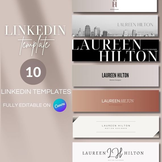 10 LinkedIn Banners Templates | Minimalist LinkedIn Banners  | Professional LinkedIn | LinkedIn templates  |  Editable LinkedIn Template