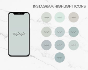 Destacados de Instagram editables / Portadas destacadas / Iconos de historias de Instagram / Iconos minimalistas / Aspectos destacados de IG estéticos / Edición azul