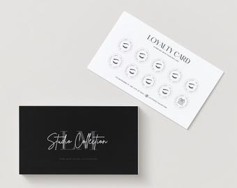 Plantilla de tarjeta de fidelidad con pestañas/Descarga instantánea/Tarjetas de fidelidad de clientes/Tarjeta de recompensas editable/Tarjetas de fidelidad imprimibles/Plantilla Canva