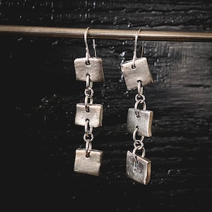 Square steel earrings
