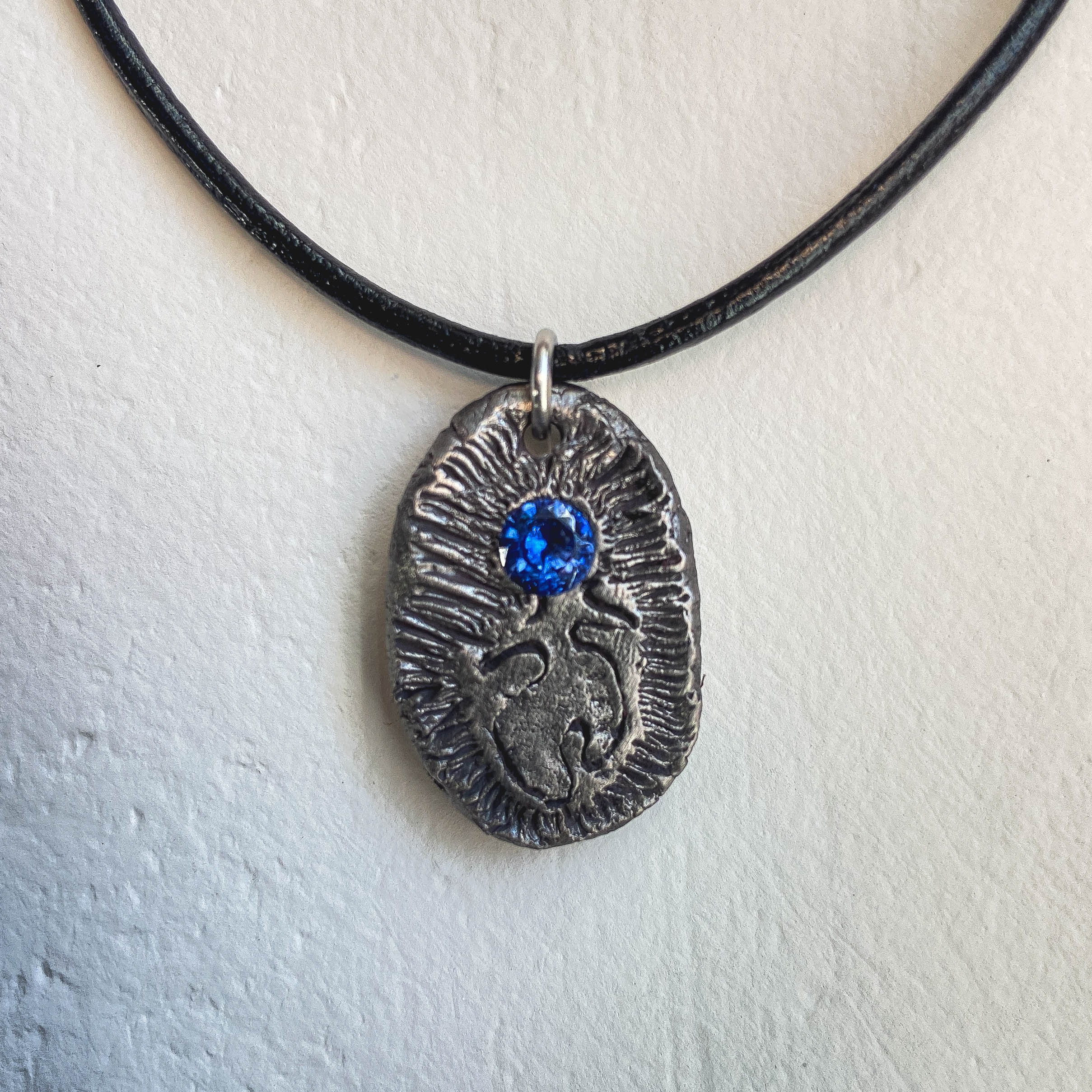 Mari Medallion and Blue Sapphire, Basque Mythology, Euskal Mitologia Etsy