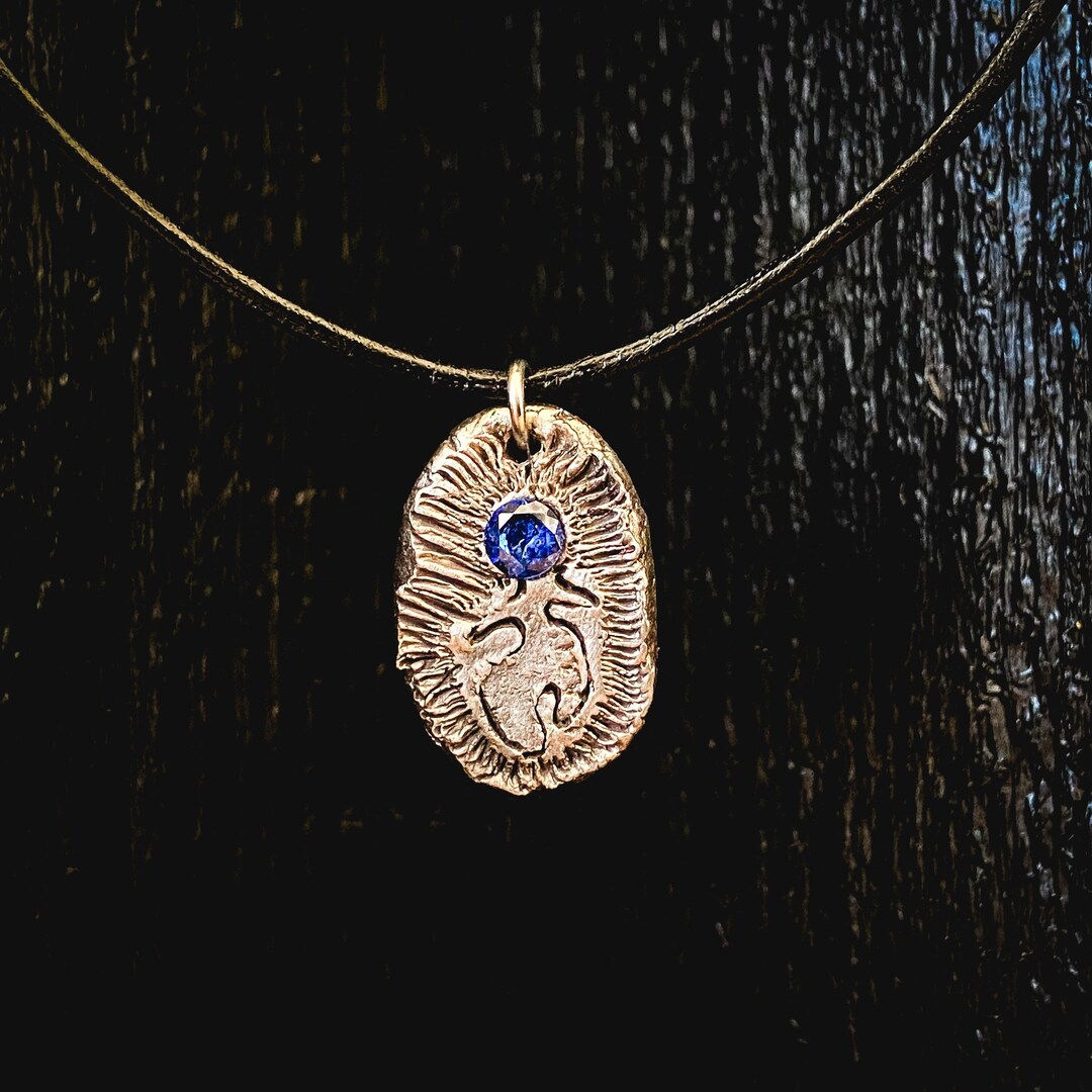 Mari Medallion and Blue Sapphire, Basque Mythology, Euskal Mitologia Etsy