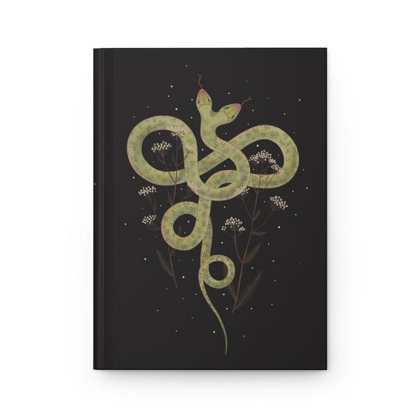 Double Headed Snake Journal, Witchy Magical Hardcover Journal Matte