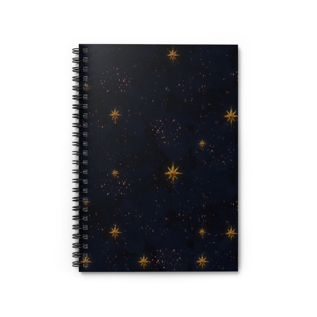 Starry Night Sky Magical Witchy Spiral Notebook Ruled Line - Etsy