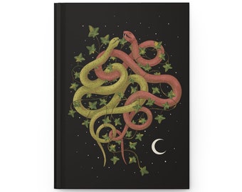 Intertwined Serpents, Celestial Snakes Journal, Journal with Snakes, Tangled Snakes Witchy Hardcover Journal Matte