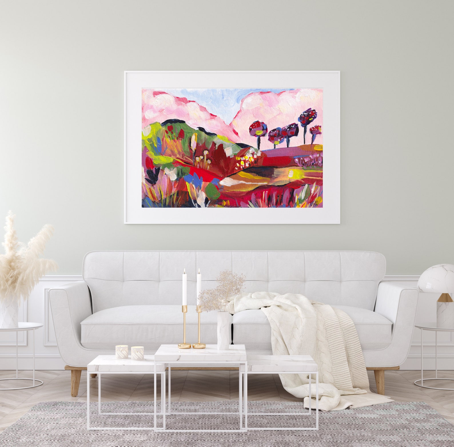 Dreamy Pink Abstract Landscape DIGITAL PRINT Printable Art Etsy
